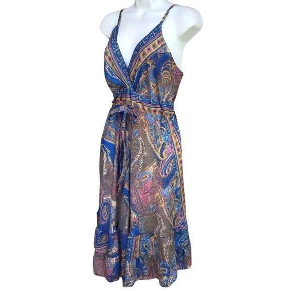 Zury Boho Floral Paisley Ruffle Hem Sundress - Picture 2 of 9
